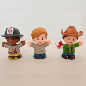 Fisher-Price Multicolor Firefighter, Blonde & Cowboy Figure Trio